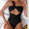 One Shoulder Sexy Black One Piece Swimsuit - Sexikinis Swim