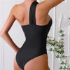 One Shoulder Sexy Black One Piece Swimsuit - Sexikinis Swim